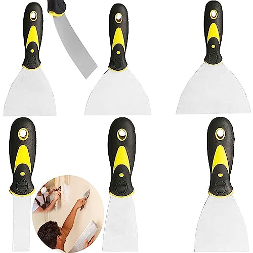 Benaton 6 Stück Profi Putty Knife, Rostfrei Gipser Spachtel, Edelstahl Malerspachtel Set, mit Kunststoffgriff Rostfrei Gipser, Palettenmesser Kratzer, Spachtel Set(Klingenbreite25/50/75/100/125/150mm)