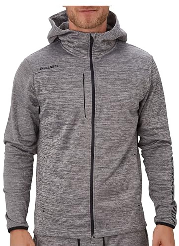 Bauer Fleece Zip Hoodie Vapor Grau Senior