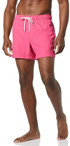 Amazon Essentials Short de Bain avec Doublure en Maille, Poches et Fermeture à Cordon Homme, Rose Incandescent, M