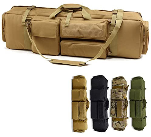SJASD Waffentasche fiur Langwaffen,M249-Gewehr-Gewehr-Beutel-SchießenAufbewahrungsbehälter,Taktische Waffentasche Armee Airsoft,Outdoor Schulter Rucksack - 100cm/39,Khaki