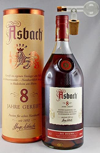 H-BO Asbach Uralt Privatbrand 8 Jahre + 1 Glaskugelportionierer mit Naturkorkaufsatz