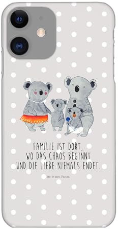 Mr. & Mrs. Panda Handyhülle Koala Familie, Kunststoff, Grau