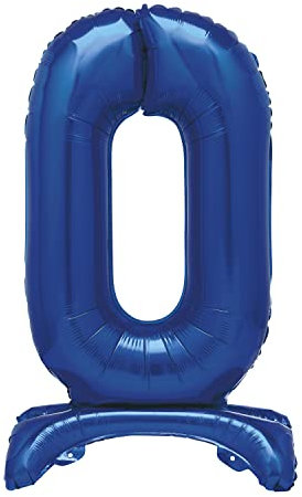 Unique Party 12880 - Riesen Stehen Nummer 0 Ballon - 76 cm - Blau