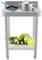Bc-elec - WT2424B - Mesa de trabajo de cocina con cantos ajustables para gastronomía, mesa de acero inoxidable, 60 x 60 cm, acero inoxidable