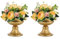 Nuptio Gold Vasen für Mittelstücke Hochzeit - 2 Stück 16.4cm Höhe Metall Urne Vase Elegante Bulk Hochzeit Mittelstücke für Tische Blume Trompete Vase Urnen für Geburtstagsparty Wohndekorationen
