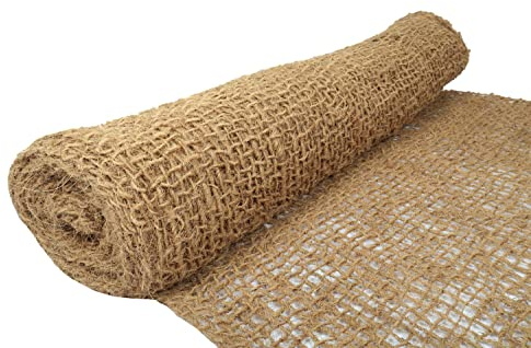 Wacredo Böschungsmatte Ufermatte Kokos Kokosfasermatte Kokosgewebe Hangsicherung Bewuchsmatte für Teichrand Pflanzen Erosionsschutzmatte 1 x 10m Rolle, 15x15mm (5 Stück)
