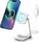 2 in 1 Wireless Charger, Mag-Safe Charger for iPhone Charger Magnetic Stand Foldable Compatible with iPhone14 15 13 12 11/Pro/Pro Max/XS/XR/X/8, AirPods 3/Pro/2, Fast Charging (20W PD Adapter)