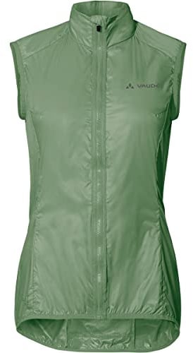 VAUDE Damen Fahrradweste Matera Air Vest, ultraleichte Windweste für den Radsport, wasserabweisende, winddichte Sportweste reflektierend, willow green, 38