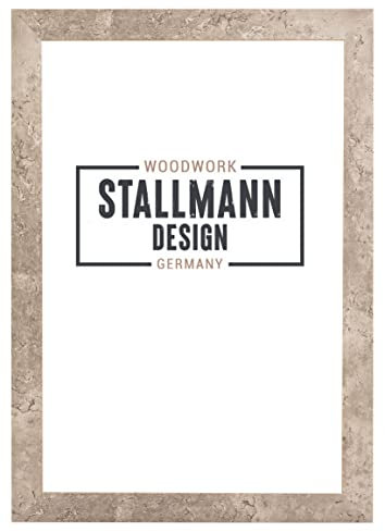 Stallmann Design SD Bilderrahmen mit Acrylglas-Antireflex, Rahmen new modern in 21x29,7 cm Beton Optik, zum vertikalen oder horizontalen Aufhängen