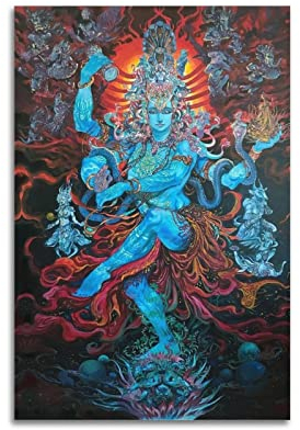 Religiöse Kunstposter, Porträt des indischen Herrn Shiva Poster, dekorative Malerei, Leinwand, Wandposter und Kunstbild, moderner Familien-Schlafzimmer, Dekor-Poster, 20 x 30 cm