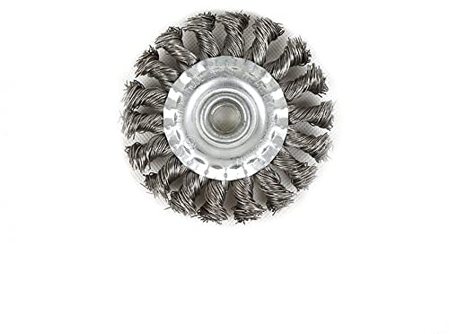 Twist Wire Wheel Brush, Flat Knotted Steel Wire Angle Grinder Accessory for Cleaning, Polishing and Sanding (300mm x 50mm)