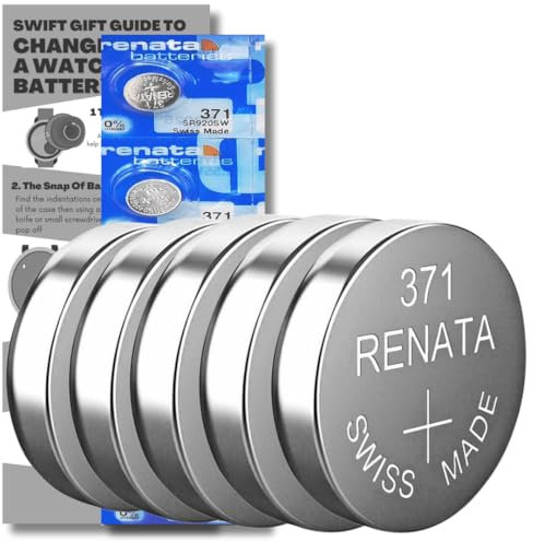 SR920SW Watch Batteries 371-5 x Renata 371 Swiss Made Equivalent to SR920SW Replacement Cell Button Watch Battery Replacement Kit for Watches with Swift Gift UK Fitting Guide