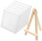 Lot de 6 mini toiles avec 1 mini chevalet, 10 x 10 cm, petites toiles vierges pour peinture à l'huile acrylique et décoration, toiles d'art pour artiste à peindre