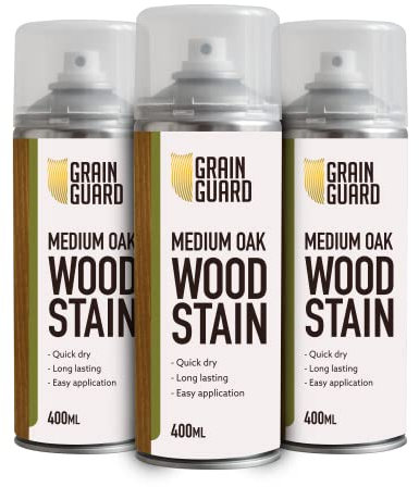 GRAIN GUARD Wood Stain Aerosol | Dark RED Mahogany | Water Based Stain| Easy Spray Application | Quick Dry | 2 x 400ml