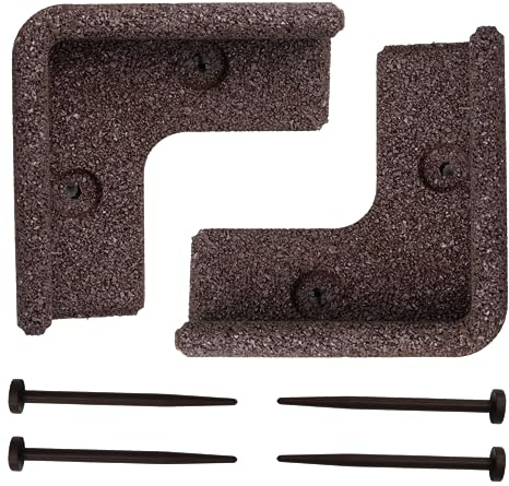 FlexiBorder 2 x 90 Grad Innenecke Braun - Beeteinfassung für den Rasen - Gartenbegrenzung für Rasenflächen - Wege und Blumenbeete