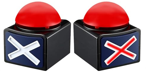 MMGGAISH Botón Zumbador, Zumbador con Luces y Sonido, Botón de Juego para Padres e Hijos, Zumbador de Juego (2 uds)