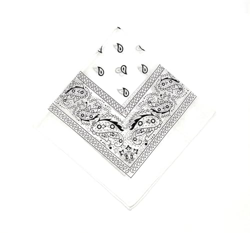 stylx Schals & Tücher Bandana Halstuch Bikertuch Nickituch Kopftuch Baumwolle Mundschutz Piratentuch ideal für Karneval Fasching Karnevalskostüm Hund Hundehalsband Hundetuch (weiß)