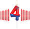 Personalisiertes Happy 4th Birthday Kuchen Kerzen Set, Blau Rot Kerzen mit Spinnennetz, Spinne Nummer 4 Kerzen Kuchen Topper für Kuchen, Spinne Thema Party Kerzen für Jungen Mädchen 4. Geburtstag