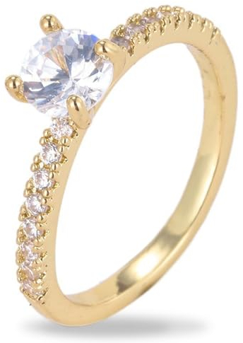 MenYiYDS Damenring, 925 Silber Simulierter Diamant Ring, Solitär, Ovaler Zirkon Wunschring Eheringe, Ewigkeitsringe für Frauen, Gold