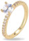 MenYiYDS Bague pour Femme, Bague en Argent 925 avec Diamant simulé, Solitaire, Anneau en Zircon Ovale, Anneau de Mariage, Anneau éternel pour Femme, Couleur Or