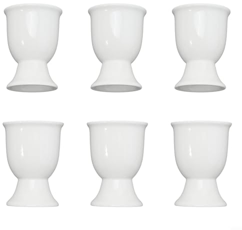 Ceramic Egg Cups Set of 6 for Soft Hard Boiled Eggs Stand Holder Breakfast Cooking Party Dinning Kitchen Gadgets Tools