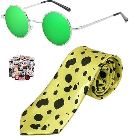 Generisch XHBTS Ersetzen Sie Kentto. Nanamii Brille Anime Cosplay Krawatte Cosplay Kostüm Brille Kette und Aufkleber (Krawatte+Brille Kette+Aufkleber)
