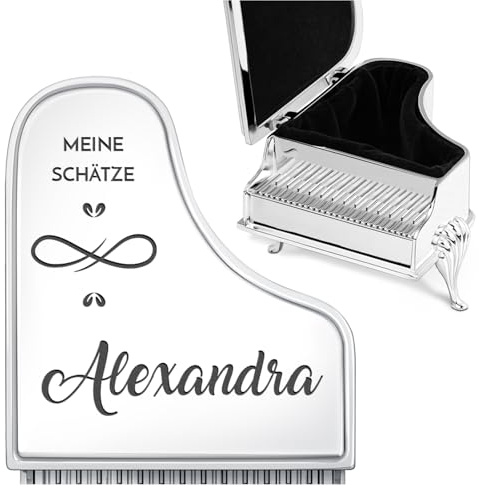 Maverton dekorative Vintage Schmuckschatulle in Antikform mit Gravur | Dekoratives Schmuckkästchen, Schmuck Aufbewahrungsbox für Frauen und Mädchen, Jewelkeeper Schmuckbox, versilberter Edelstahl