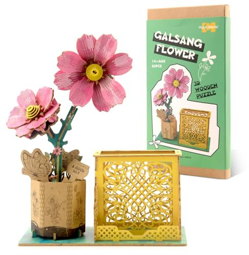 HAASIKI 3D Puzzle Blumen Blumenstrauß hölzerne Blüte Handwerk Modell Kits für Erwachsene Ewige Blumen Romantisches Geschenk für ihren Geburtstag/Valentinstag/Muttertag