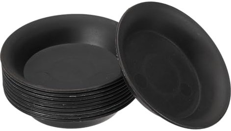 PATIKIL 3 Inch Plant Saucer Tray, 10 Pack Plastic Water Tray Round Flower Planter Pot Drainage Trays for Succulents Small Potted Plants, Black