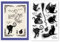 CHGCRAFT Halloween Stempel Mit Schwarzen Katzen Und Besen Schöner Katzenhintergrund Transparente Silikonsiegel Stempel Für Kartengestaltung Dekoration DIY Basteln 8.3x5.8(5) cm