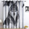CozyRest Blickdichte Vorhänge mit Druck, Blauäugiger Alaska-Wolf Vorhänge Thermo Wanddekoration, Verdunkelungsvorhänge für Schlafzimmer, 2 x 140 x 260 cm Schiebevorhänge