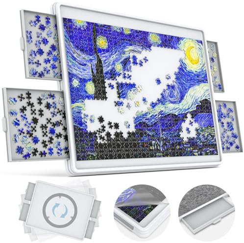 1500 Piece Rotating Puzzle Board with Drawers and Cover