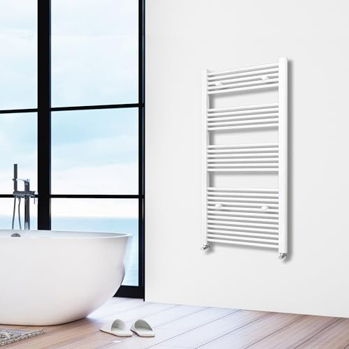 Acezanble White Designer Straight Central Heating Towel Rail Radiator 1500x600mm