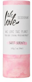 WE LOVE THE PLANET - Natürlicher Deo-Stick Sweet Serenity, 40g – Aluminiumfrei – Anti-Achselgeruch, langanhaltender Schutz – Plastikfrei – Ohne Tierversuche – Unisex – 1 Deo reicht ca. 2-3 Monate!