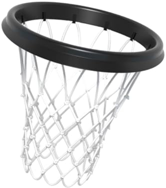 Vdaxvme Red de baloncesto, material de poliuretano, negro, portátil, al aire libre, resistente, aro de red de baloncesto