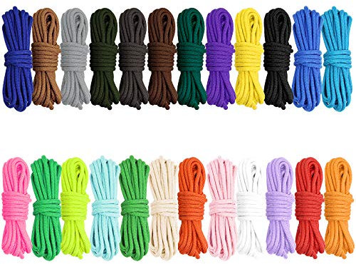 Lot de 24 rouleaux de corde de parachute, 24 couleurs III, corde de tente, corde arc-en-ciel, corde de bracelet paracorde pour la survie en plein air, fabrication de cordes tissées à la main