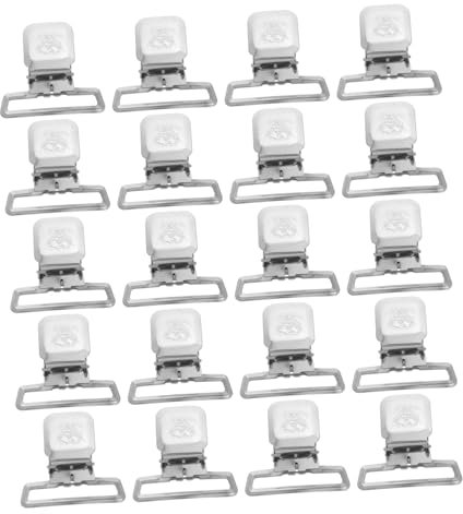 GARVALON 20pcs Duckbill Buckle Suspender Clip Overalls Fastener Heavy-duty Metal Strap Clips