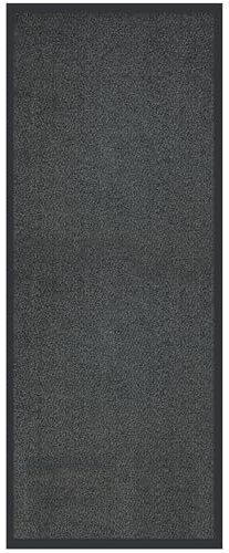 e-floor - Hochwertige Fußmatte rutschfeste- Innenbereichs – Übergangs - Fußmatte für Innen & Außen - Schmutzfangmatte, waschbar & wetterfest - für Eingangsbereich & Aussenbereich - 80x200cm Grau