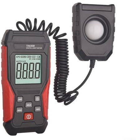 Handlichtmessgerät, TA630B Digitales Luxmeter 0-200.000 Lux und Lux/FC-Einheit Select Luxmeter Lichtmessgerät, für Fotografie Pflanzen LED-Licht