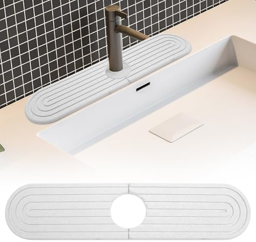 APOMOONS Tapis de Robinet pour évier de Cuisine Tapis Evier Cuisine Tapis Robinet Evier Cuisine Tapis de Sechage Evier Tapis Anti Eclaboussure Evier Cuisine Tapis Robinet Pierre Absorbante Evier Gris