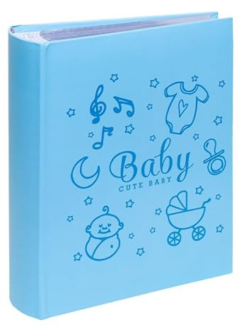 Baby Fotoalbum zum Einstecken für 300 Fotos 10x15 cm - Buchgebundenes Einsteckalbum mit Langlebigen Taschen & Zeitlosem Design | Babyalbum mit Zusätzlichem Platz für Notizen | Einfache Handhabung