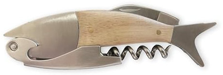 Mabouteille.fr® Korkenzieher für Kellner, professioneller Korkenzieher mit Doppelhebel & Kapselschneider [Flaschenöffner] (Fisch)