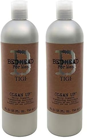 Bed Head for Men by TIGI - Clean Up Mens Daily Shampoo - For Normal Hair - 750 ml (Pack of 2)