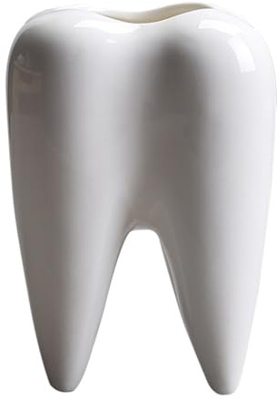 UPKOCH Vase Céramique Blanche Pot De Fleurs pour Plantes Décoration De Cabinet Dentaire Vase Forme De Dent