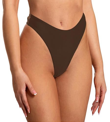 Aquarti Damen Bikinihose Thong Bottom Tanga Hohe Taille | Aquarti Damen Bikini Unterteil