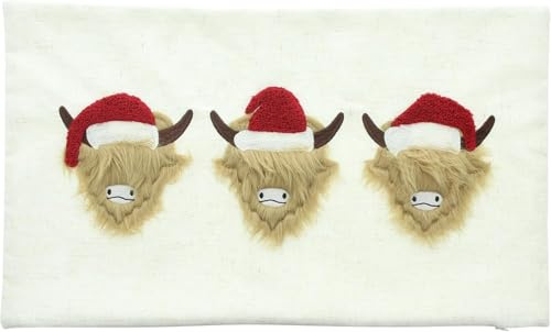 FRANK FLECHTWAREN Kissenhülle Highland Cattle Rückseite Uni, eingearbeiteter Reißverschluss, Kunstfell, 100% Polyester Maße: 50 x 30 cm, ohne Füllung, passendes Innenkissen Art. Nr. 69.200.2
