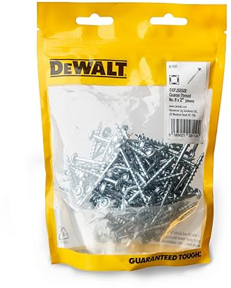 DEWALT Pocket Hole Screws 150 pcs - 2 (50mm) Coarse Thread No. 8ga For Softwoods