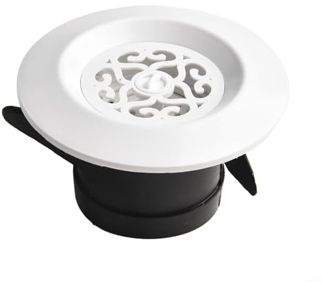 Grille d'aération ronde réglable avec moustiquaire pour une circulation de l'air propre et la prévention des débris dans les systèmes de conduits d'aération sur murs, plafonds ou autres ouvertures (75