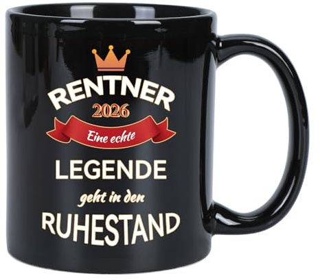 Ruhestand Geschenk Tasse für Rentner, Lustige Kaffeetasse zur Rente 2026 | Rentner Geschenk für Männer, Abschiedsgeschenk für Kollegen und Freunde, Tasse zum Ruhestand und Renteneintritt, 330 ml