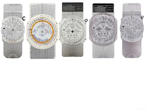 HanOaki Aviation E6B Flight Computer, Circular Slide Rule Calculator for Pilot Training, Navigation Fuel Time Wind Correction, FAA Practice Approved(E6B)